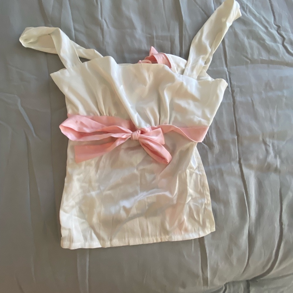 Silk white and pink top